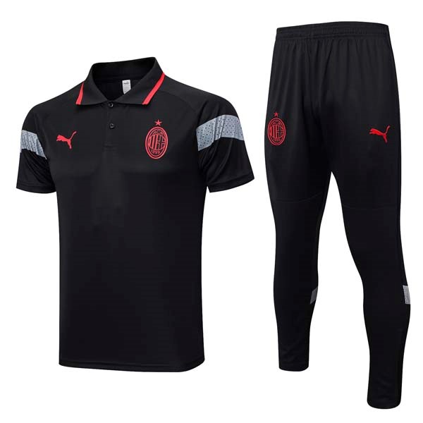 Polo AC Milan Komplett Set 2023-24 Schwarz